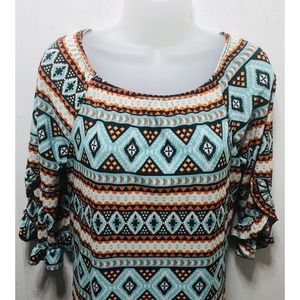 Vintage Jody California Dress Sz M Chest 36” Ruffle Sleeves Cover Up Summer A7